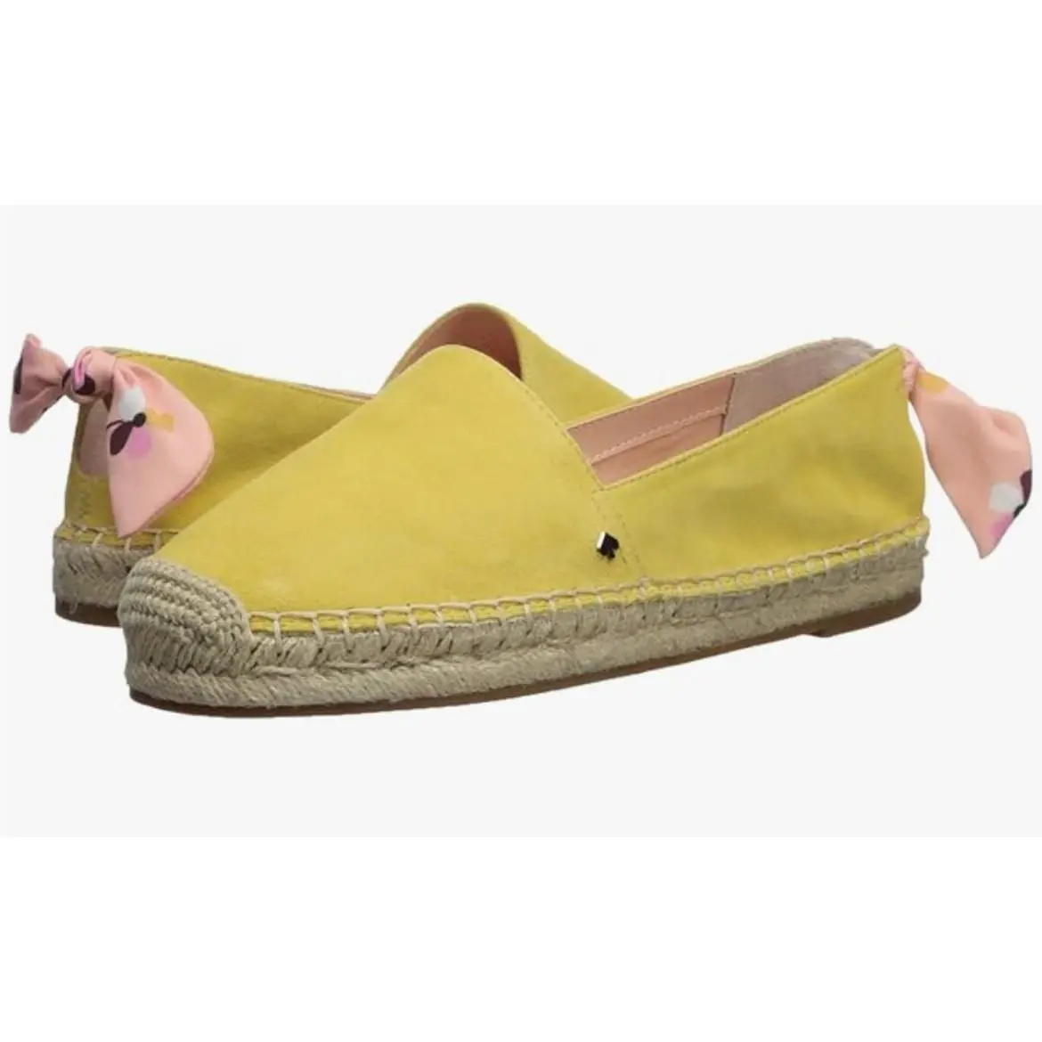 Kate Spade York Grayson Espadrille Sandals Yellow Pink Bow 9M