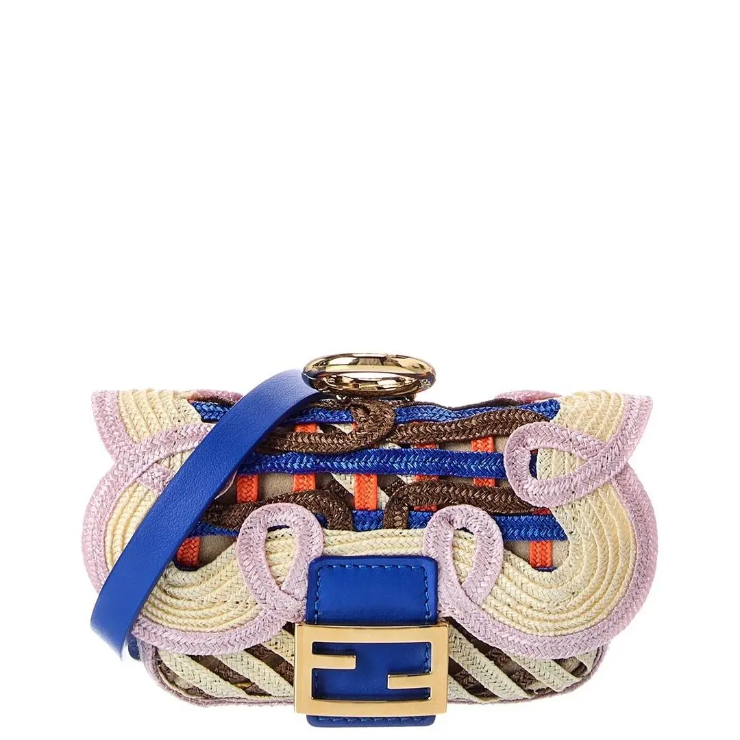 Baguette Embroidered Leather Bag Charm Women`s by Fendi