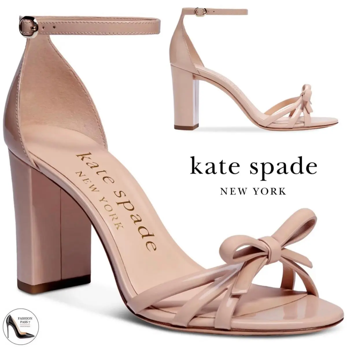 Kate Spade Flamenco Patent Leather Sandal Block Heel Ankle Strap Shoes 10.5