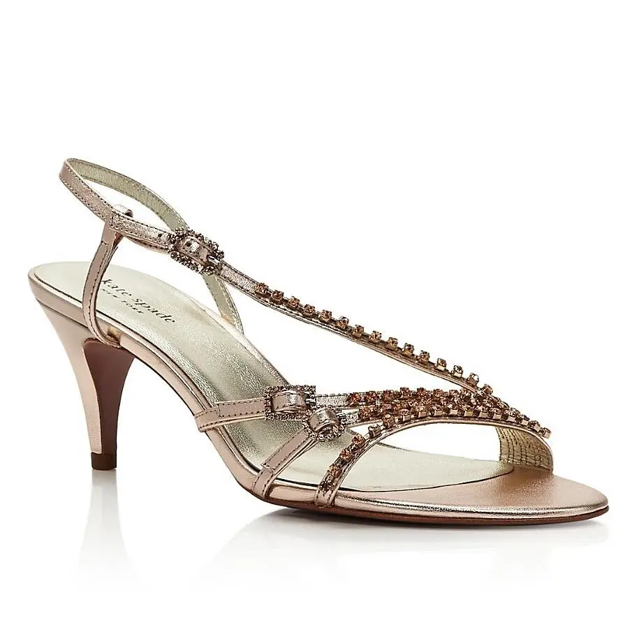 Kate Spade New York 258280 Womens Makenna Crystal Sandals Rose Gold Size 8.5 M