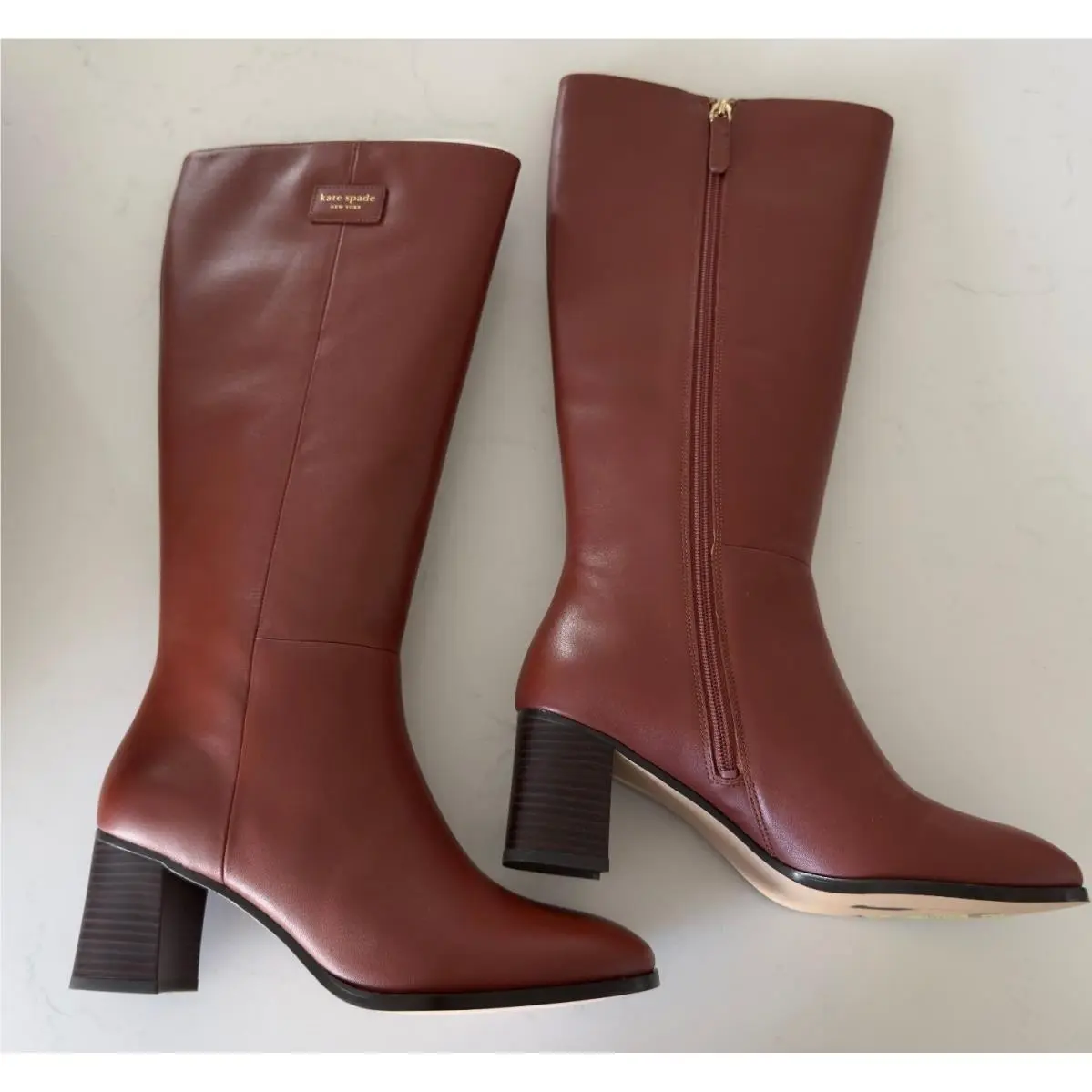 Kate Spade York Women`s Aimee Deep Umbre Tall Boots Size 8.5