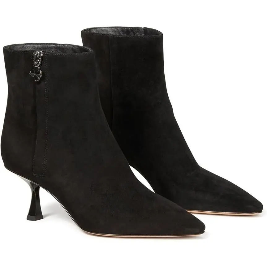 Kate Spade New York Adele Suede Pointed Toe Kitten Heel Ankle Boots Black 11 New