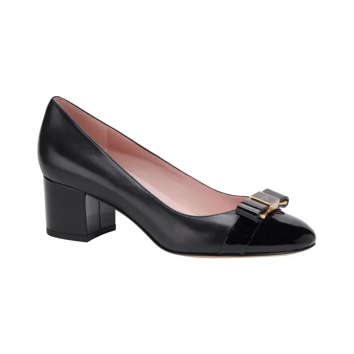 Kate Spade New York D4673 Black Leather Bowdie Cap Toe Pumps Size 6.5 B