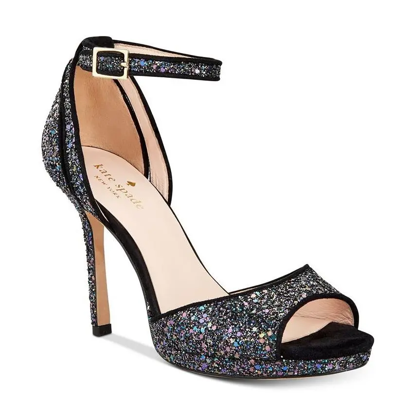 Kate Spade Franklin Black Iridescent High Heels 6.5
