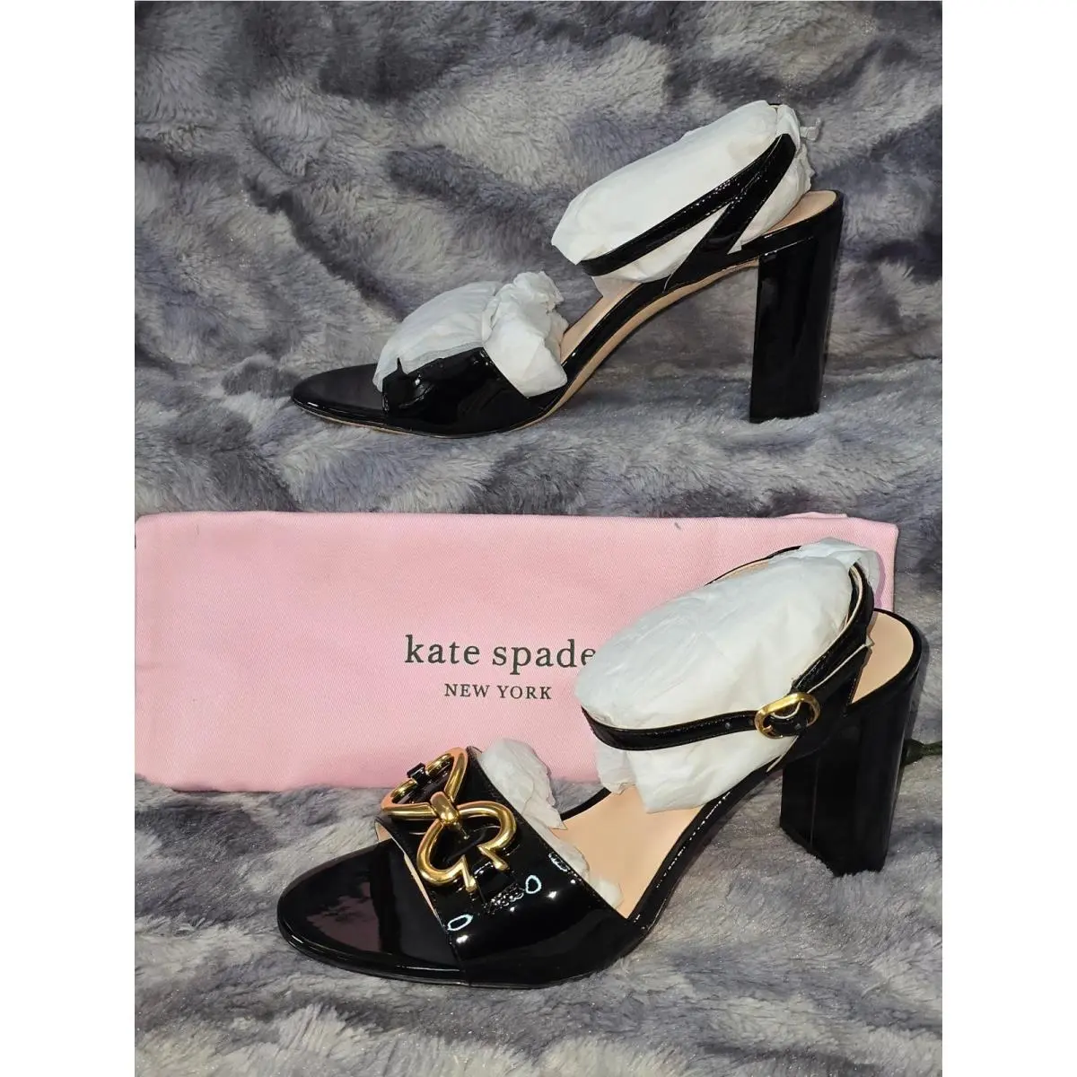 Kate Spade York Women`s Odelia Spades Black Strappy Sandals Size 8
