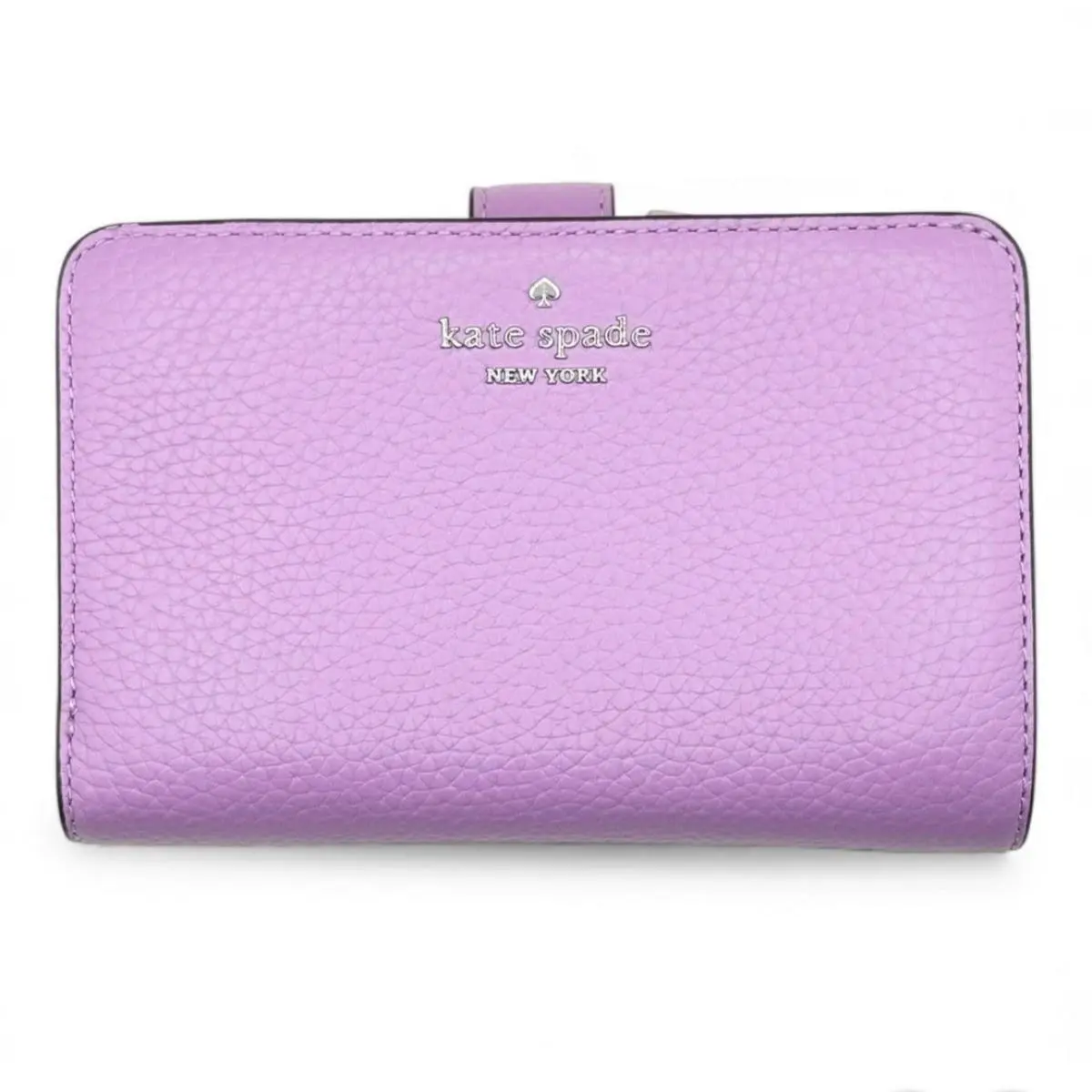 New Kate Spade Lena Medium Compact Bifold Wallet Wisteria Purple Leather KH787