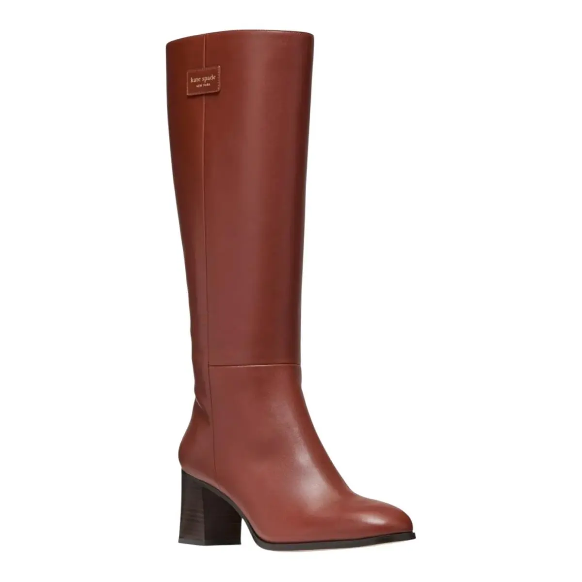 Kate Spade Women`s Aimee Tall Leather Dress Boots Brown Size 9