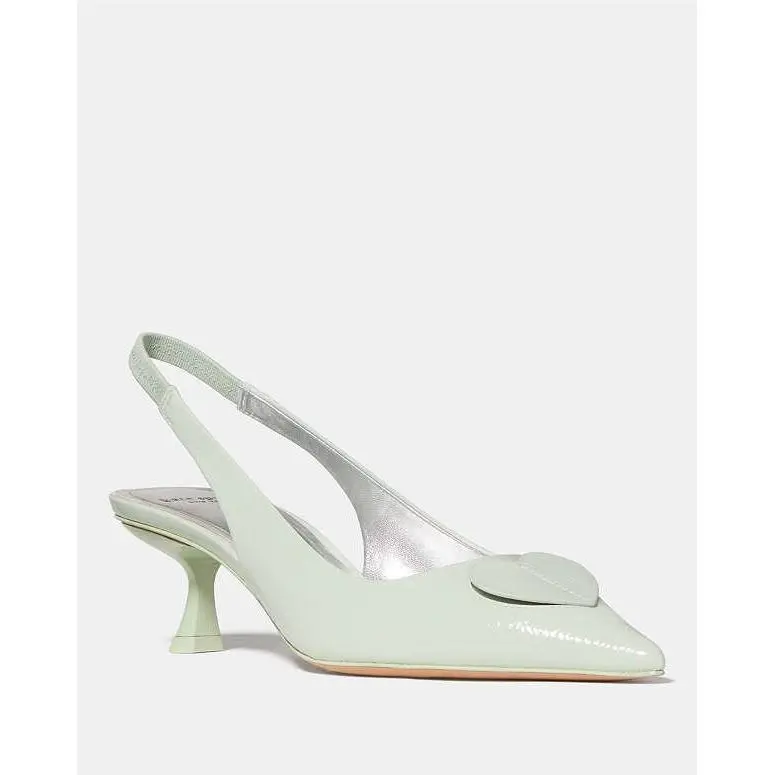 Kate Spade Lover Slingback Kitten Heel Mint Green Patent KN177 Size 10B New
