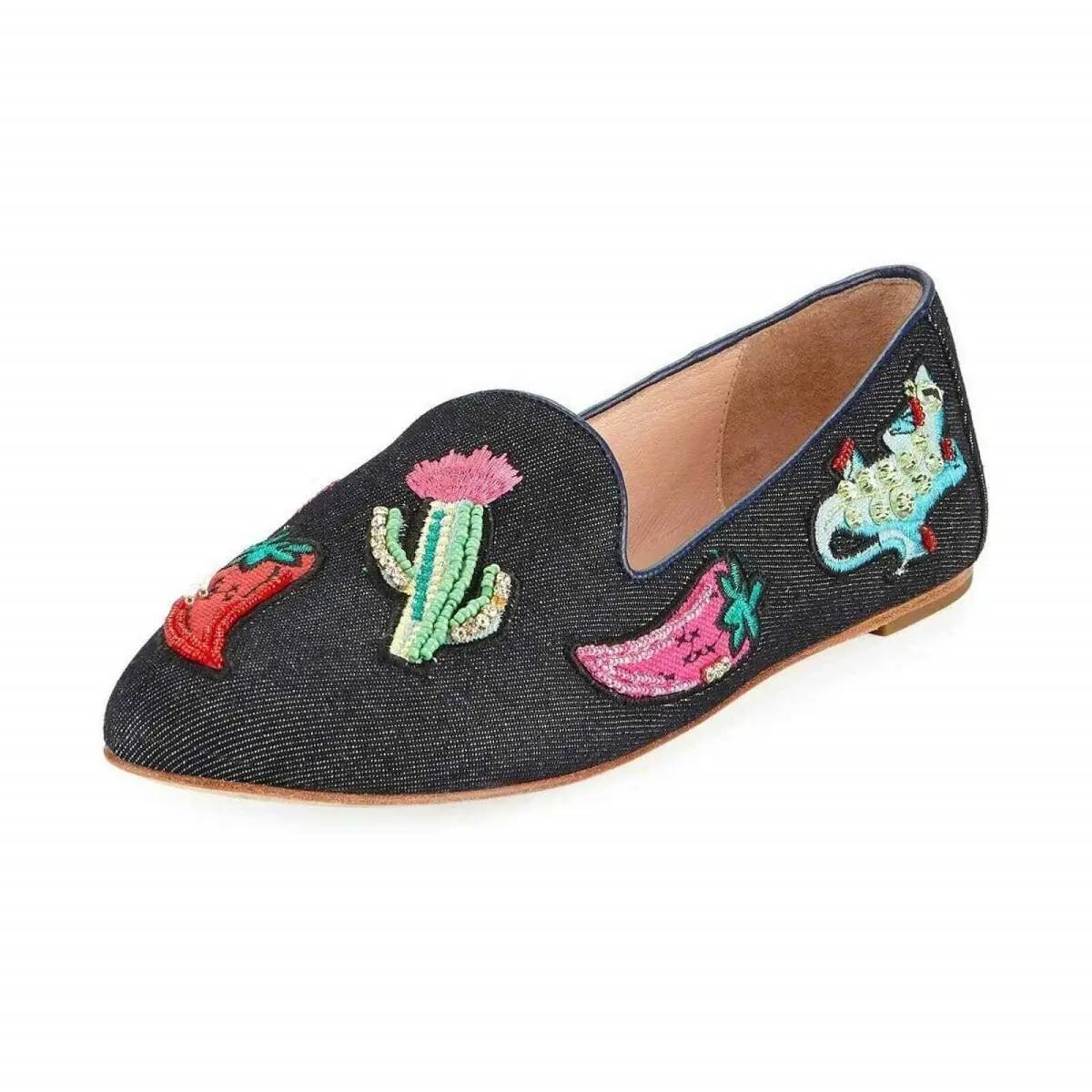 Kate Spade Women`s Saville Denim Embellished Loafer Size: 7