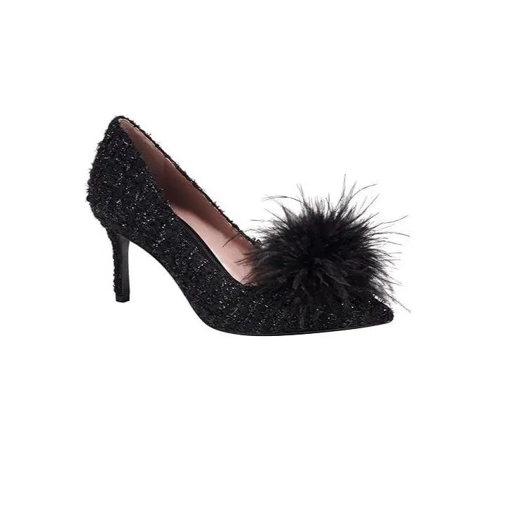 Kate Spade New York Women`s Marabou Pump Heels Black 6M