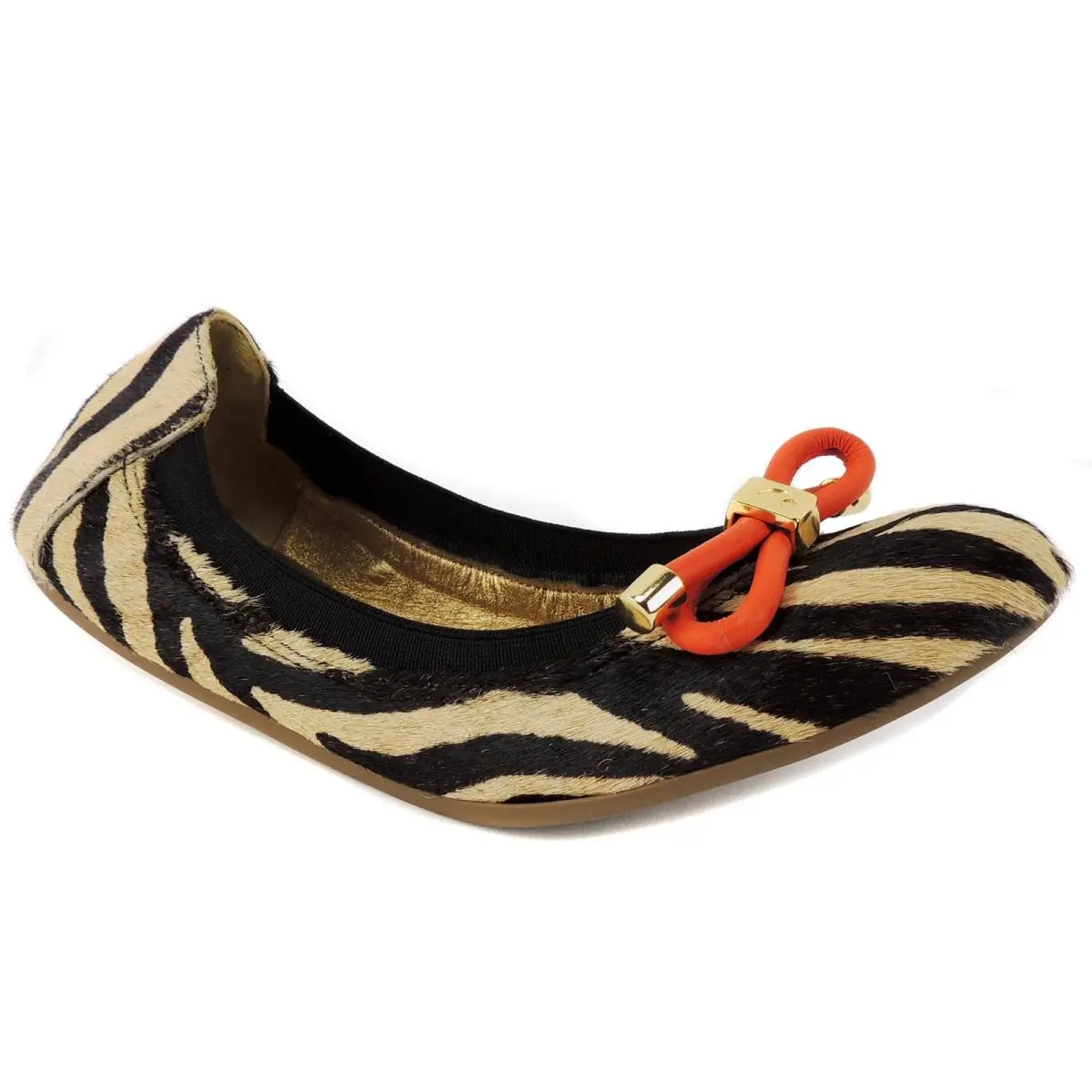 Kate Spade York Women`s Fontane Flats Zebra Haircalf Nappa Bow Size 7 M