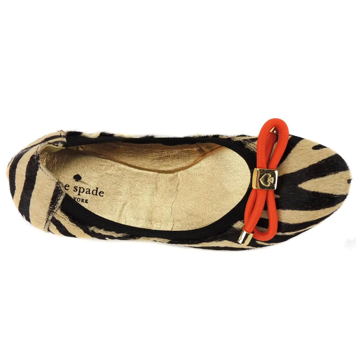 Kate Spade shoes - FONTANE Zebra Haircalf Nappa Bow 7M - Orange (UPC: 765207817164) 3