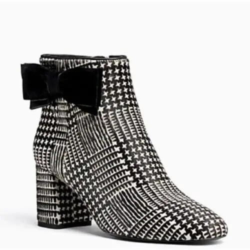 Kate Spade New York Black/white Women`s Holly Boots US 9 M - Black/White