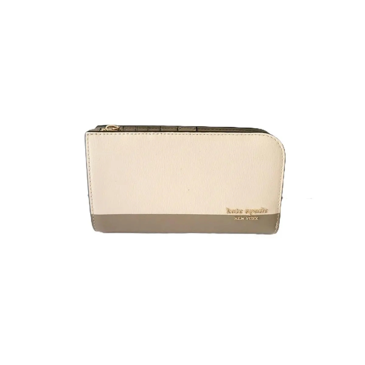Kate Spade KJ659 Devin Colorblock Saffiano Medium Bifold Wallet Timeless Taupe