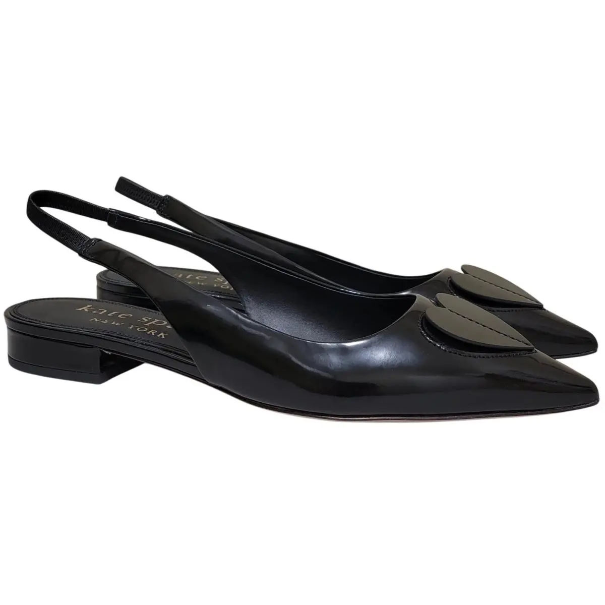Kate Spade Women Lover Slingback Pointed Toe Flats Size US 10B Black Patent