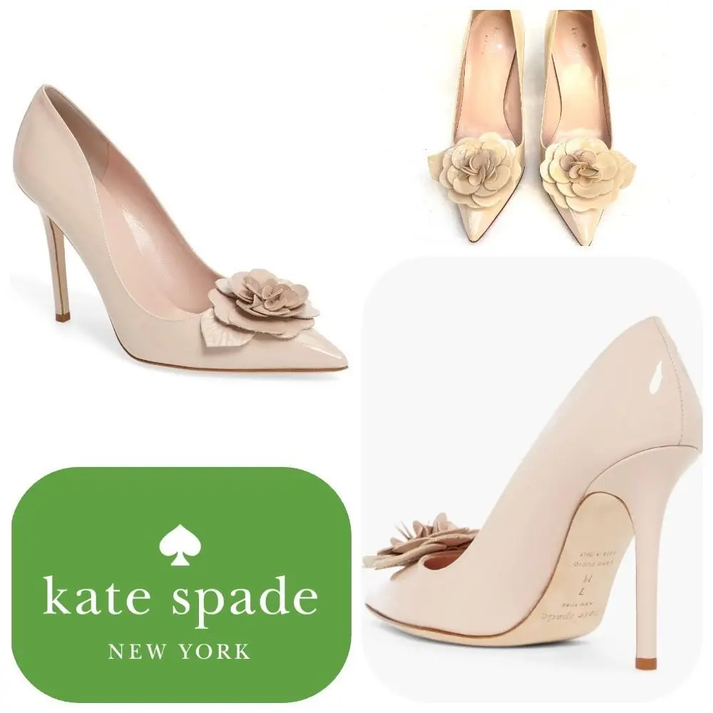 Kate Spade Patent Leather Linden Pump Made in Italy Flower