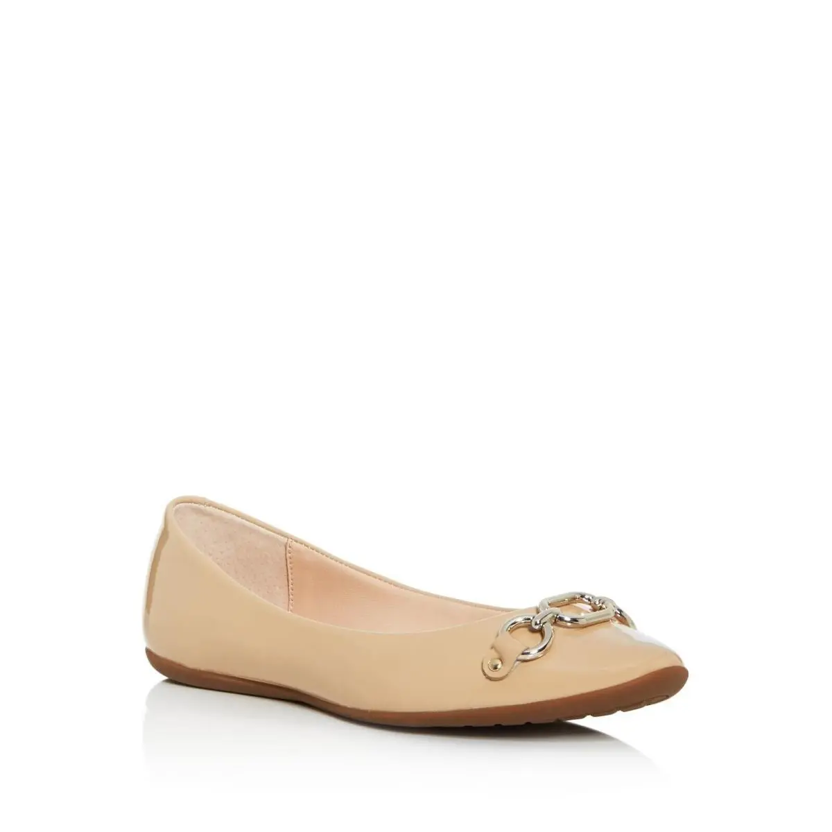 Kate Spade Womens Beige Gold Toned Pauly Toe Slip On Leather Ballet Flats 7 M