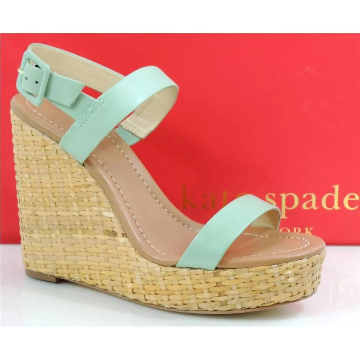 Women`s Kate Spade New York Dancer Platform Wedge Sandals Sea Foam Blue Size 10
