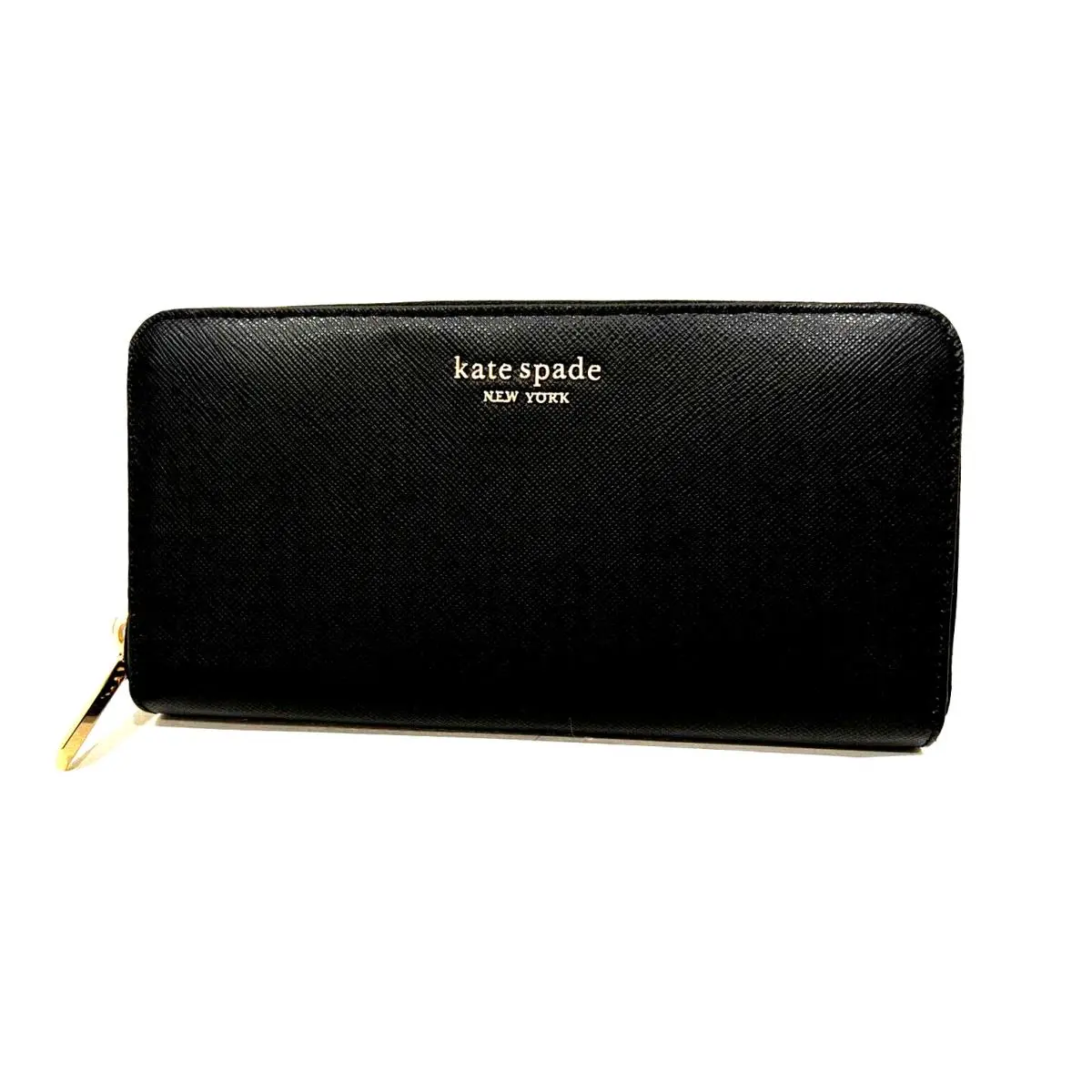 Kate Spade Spencer Leather Zip Around Continental Wallet Black