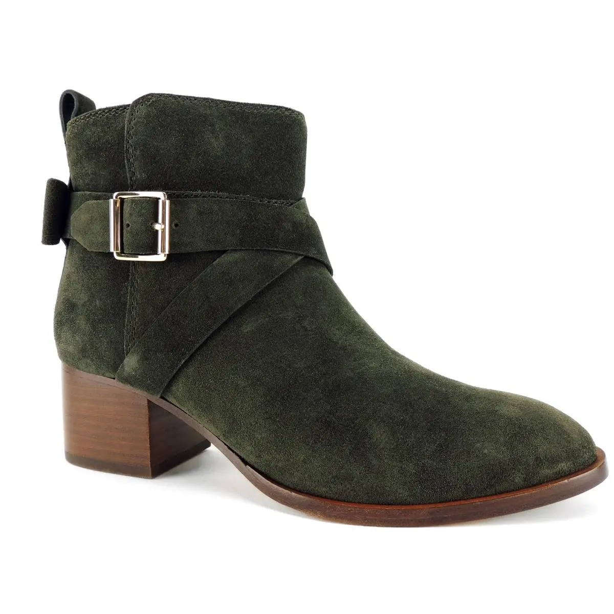 Kate Spade New Nork Women`s Polly Booties Oliver Green Cow Suede Size 7 M