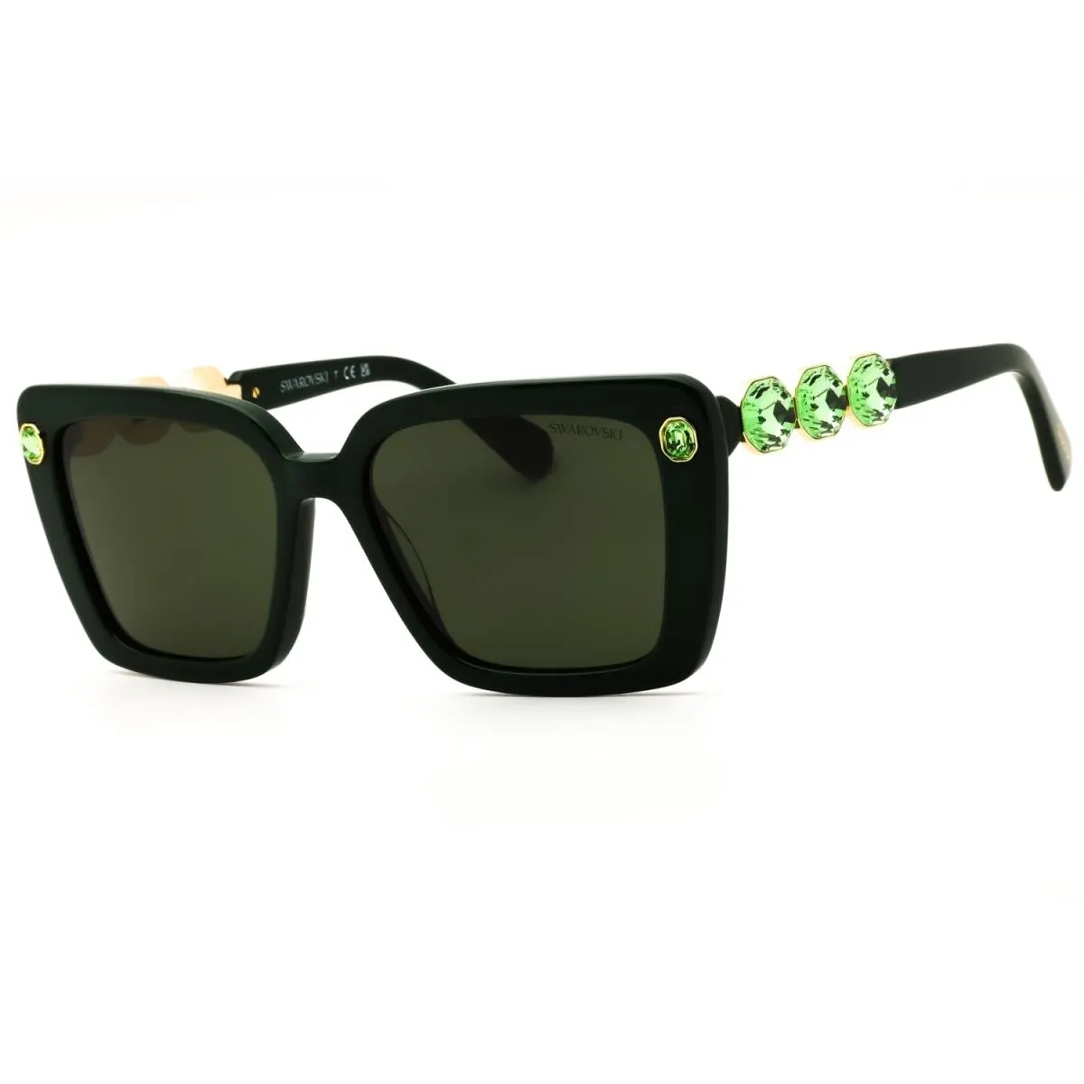 SK6032 102671 Sunglasses Green Frame Green Lenses 55mm by Swarovski