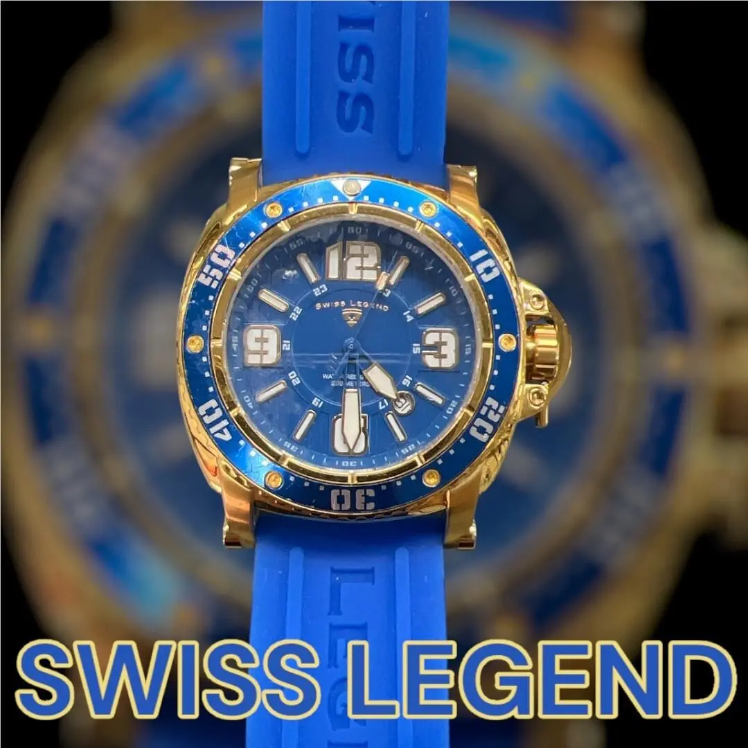 47mm Typhoon Swiss Quartz Stainless Steel Silicone Strap Watch by Swiss Legend
