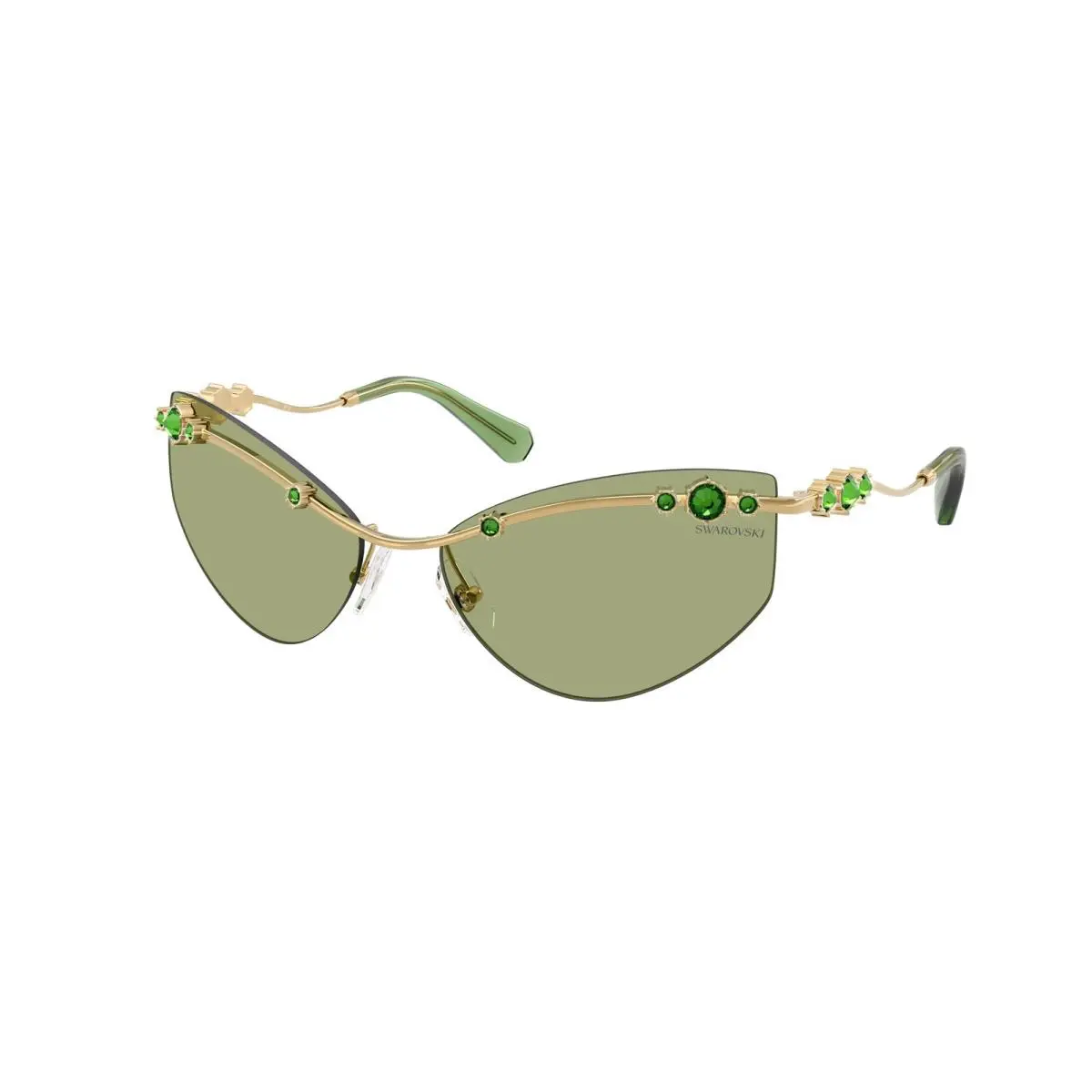 SK7039 404382 Gold Green 61 mm Women`s Sunglasses by Swarovski