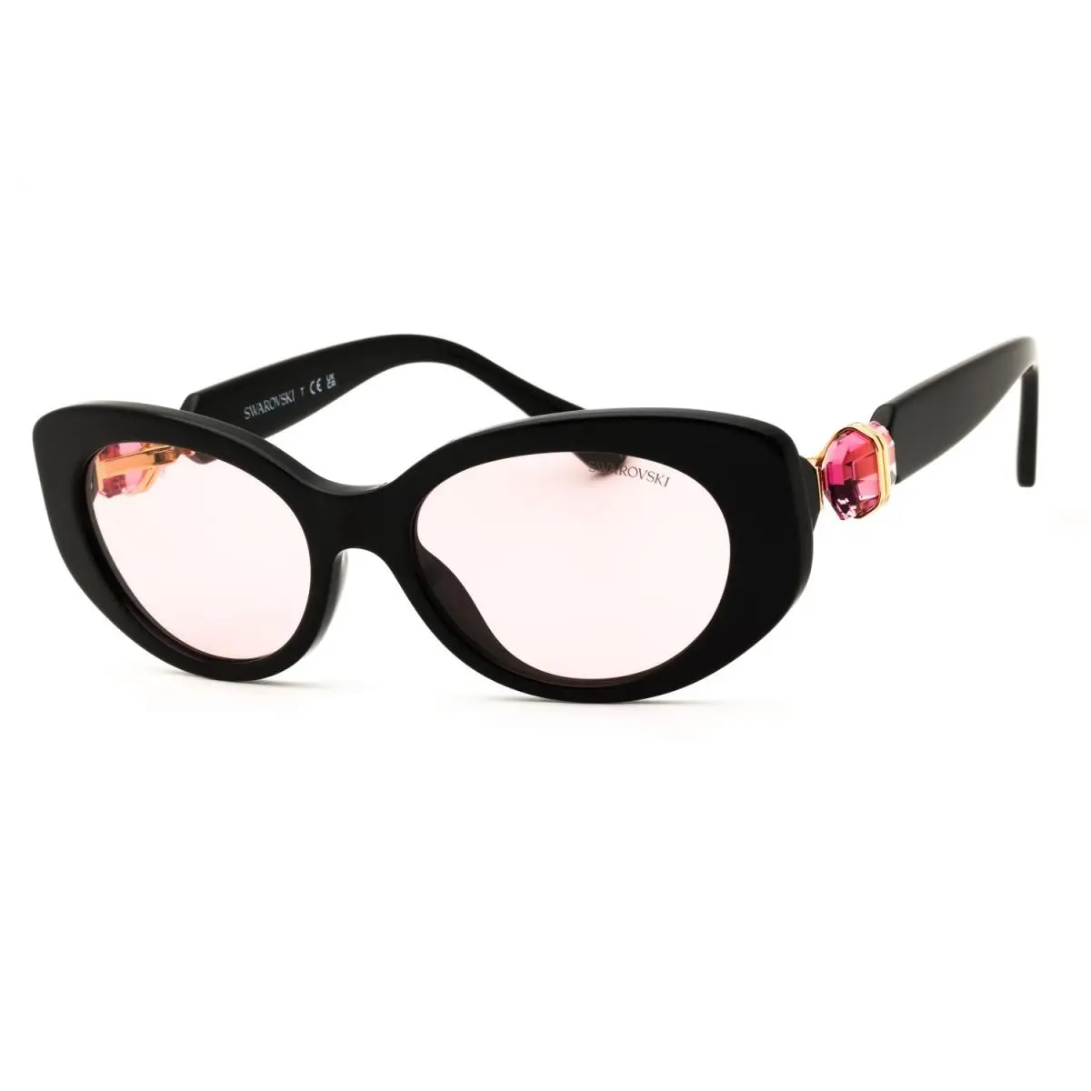 SK6002 1001 5 Sunglasses Black Frame Pink Lenses 53mm by Swarovski