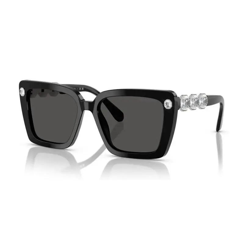 SK6032 100187 Black/dark Grey 55-17-145 Sunglasses by Swarovski