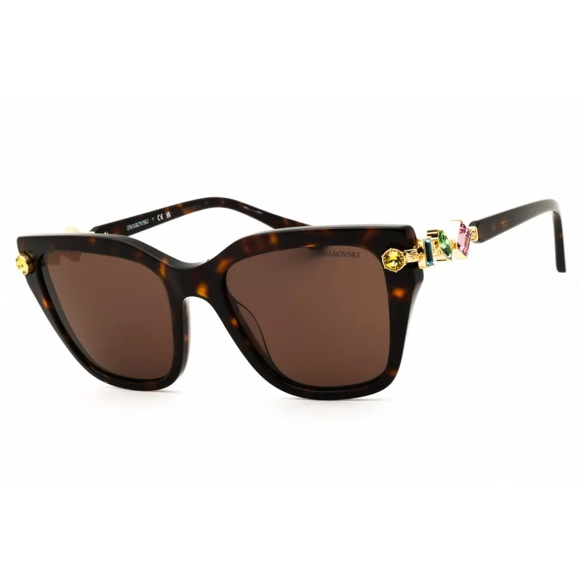 SK6041 100273 Havana/tortoise/dark Brown 53-19-140 Sunglasses by Swarovski