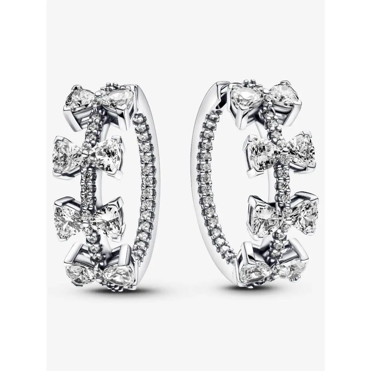 Pandora Sparkling Bow Row Hoop Earrings-293545C01