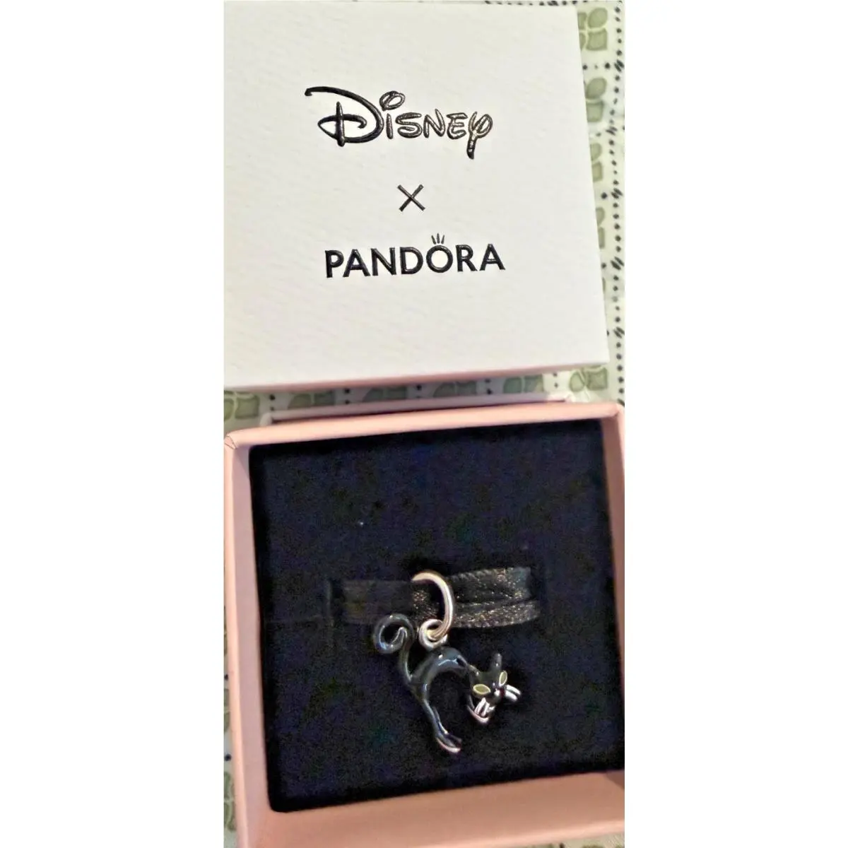 2026 Black Cat Glow in The Dark Eyes Pandora Charm Dangle Halloween