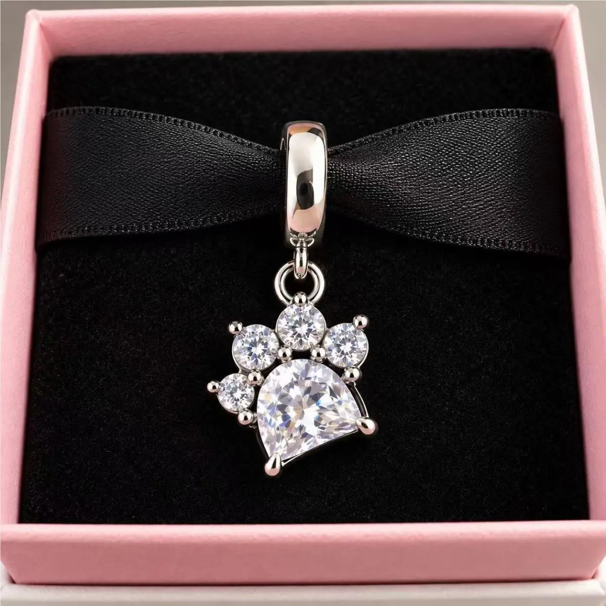 Pandora Sparkling Pet Paw Print Charm 792247C01 Sterling Silver 925 Ale