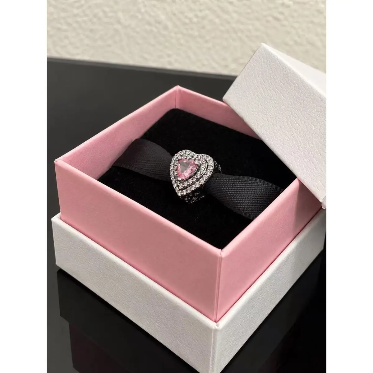 Pandora 799218C03 Light Pink Sparkling Heart Charm Sterling Silver 925 Ale