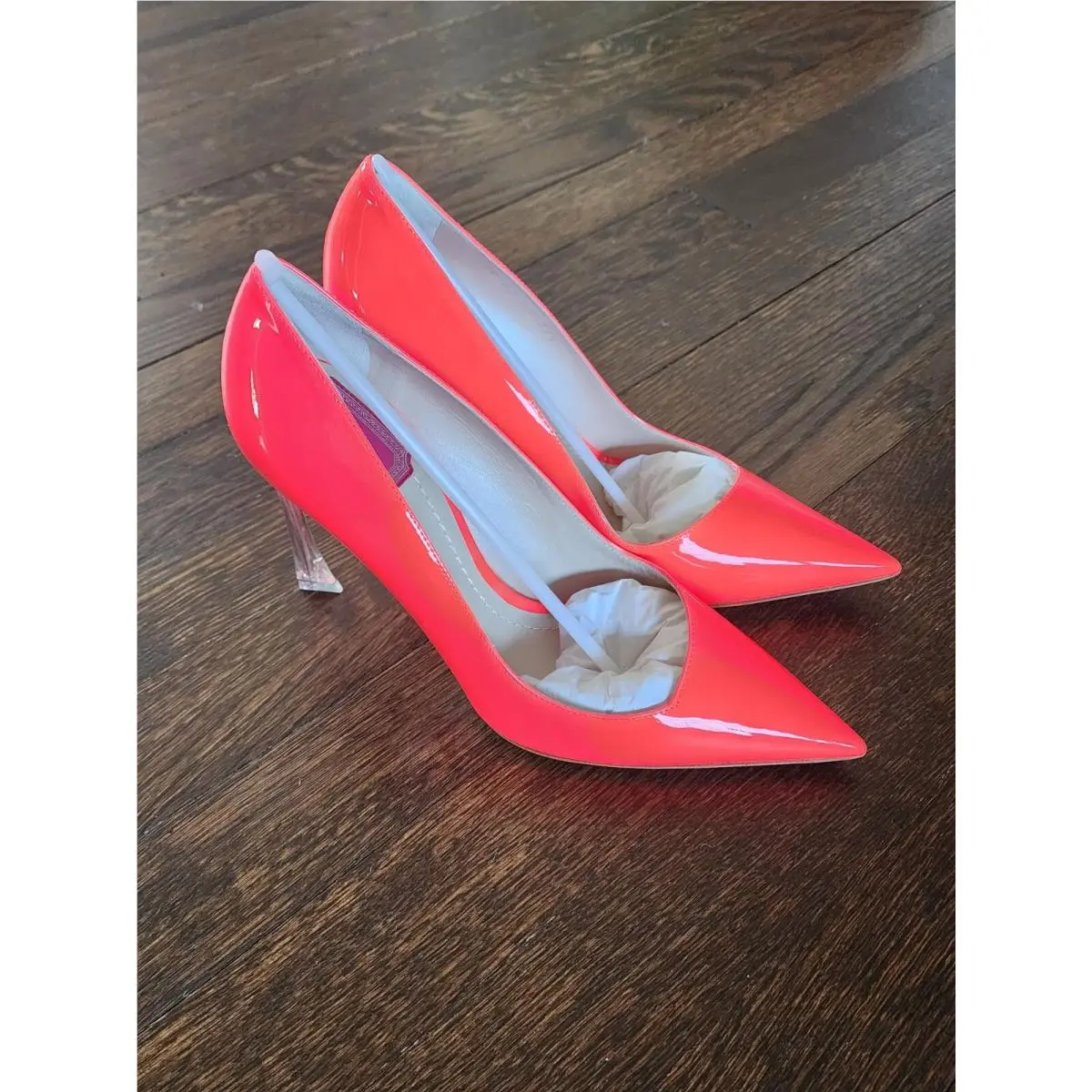 Christian Dior Women Heel Pumps Leather Shoes 10 40 Orange Pink