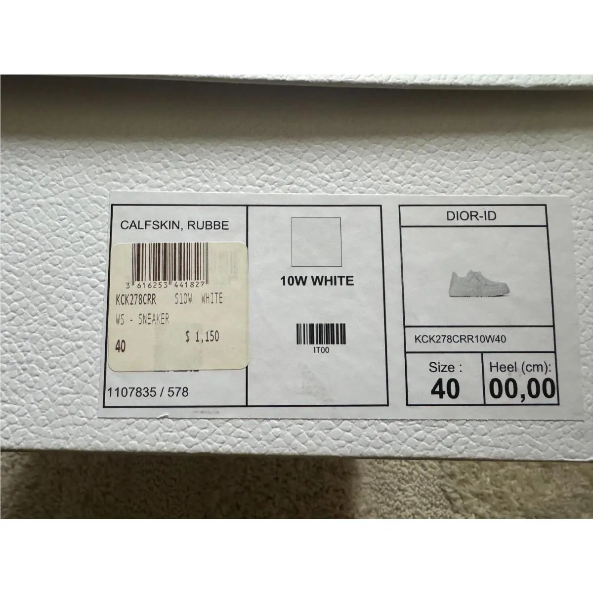 Dior shoes - DIOR-ID - KCK278CRR10W40 - White 10