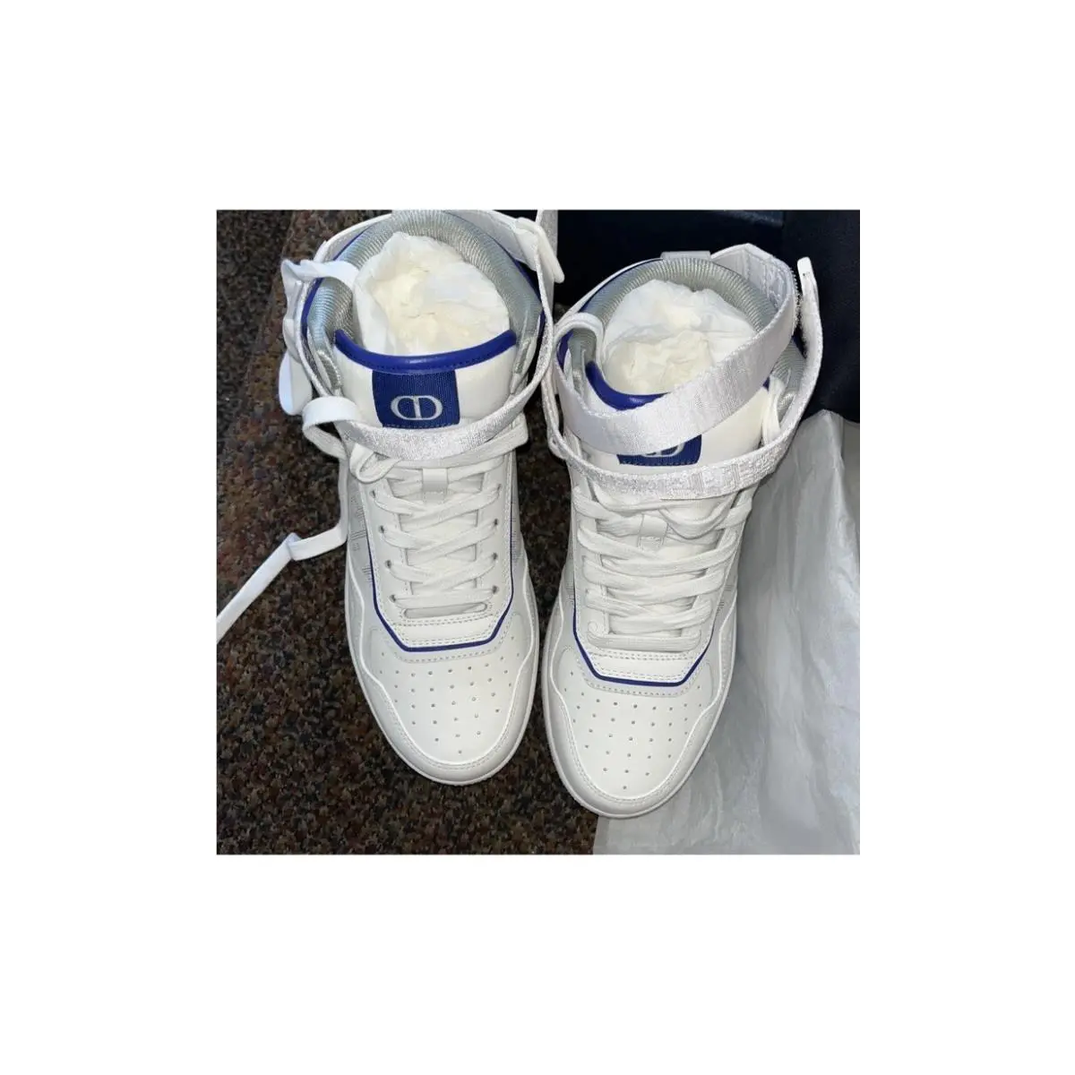 Christian Dior HT Calf Galaxy Men`s 8.5 41 White/blue S2