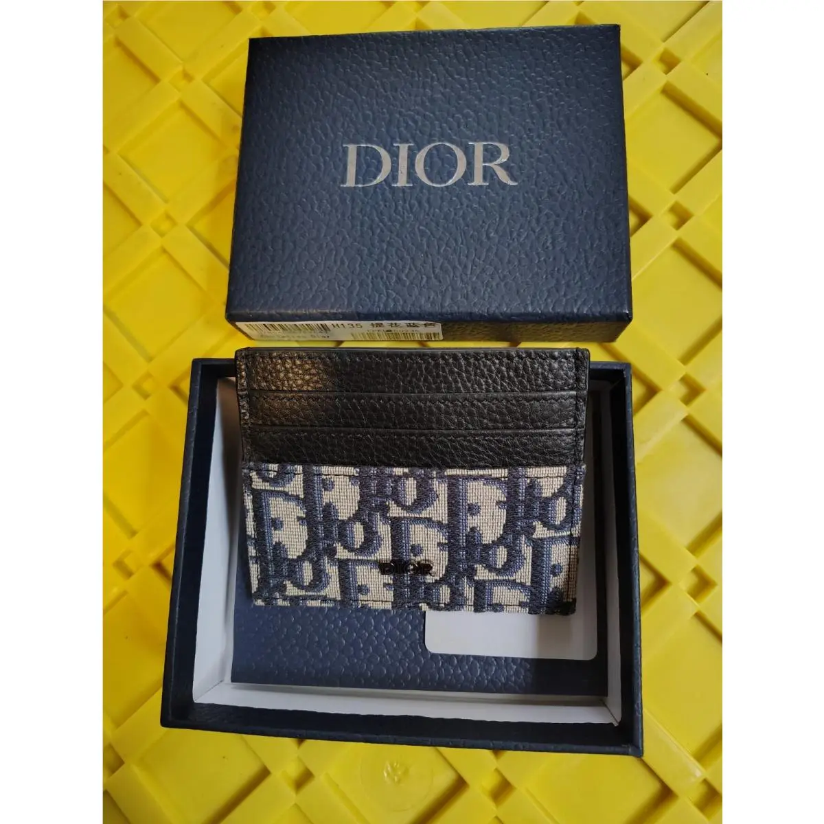 Cristian Dior Logo Designer Leather Credit Card Wallet 4 x 3 1/2