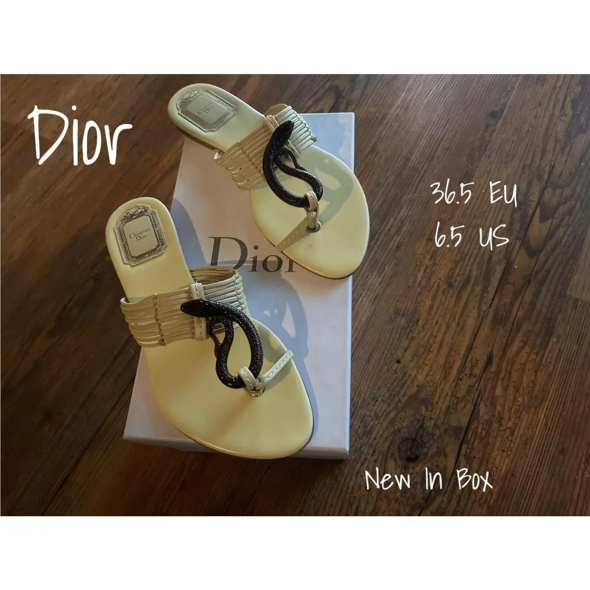 Christian Dior Thong Flats Sandals Shoes 36.5 EU 6.5 US