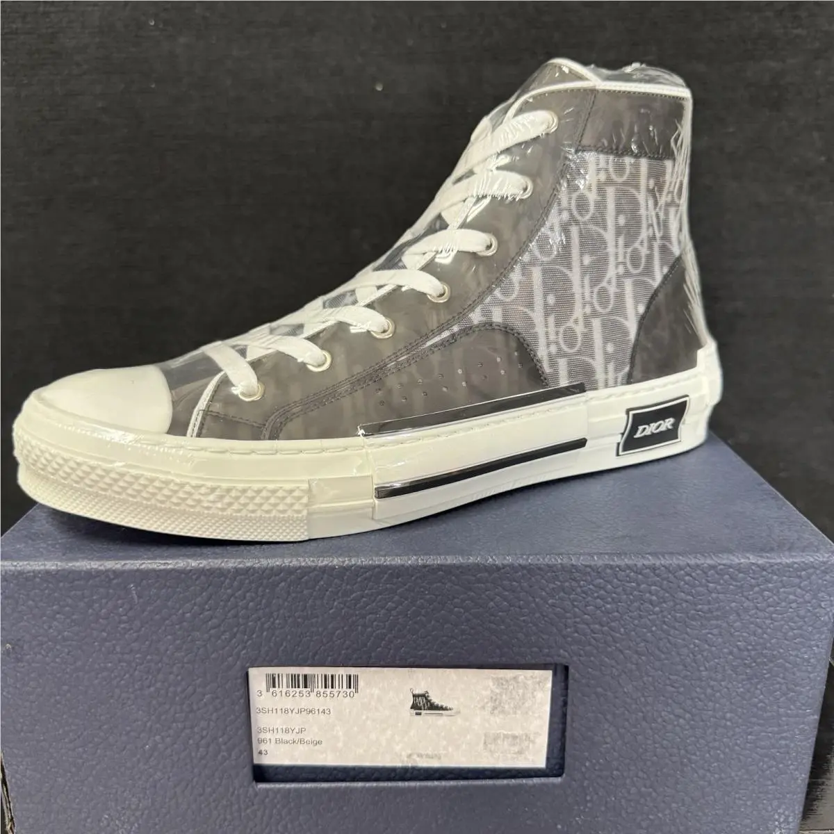 Dior B23 Size 10 High Dior Oblique - Black White