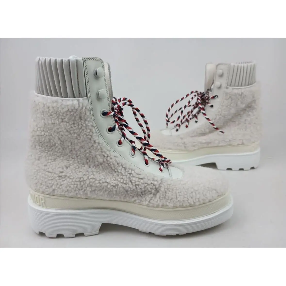 790 Christian Dior ‘dior Hike’ Calfskin Shearling Boot White Sz 9.5 / 39.5