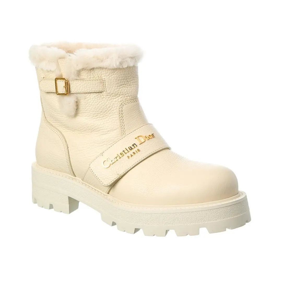 Dior D-quest Leather Boot Women`s White 38