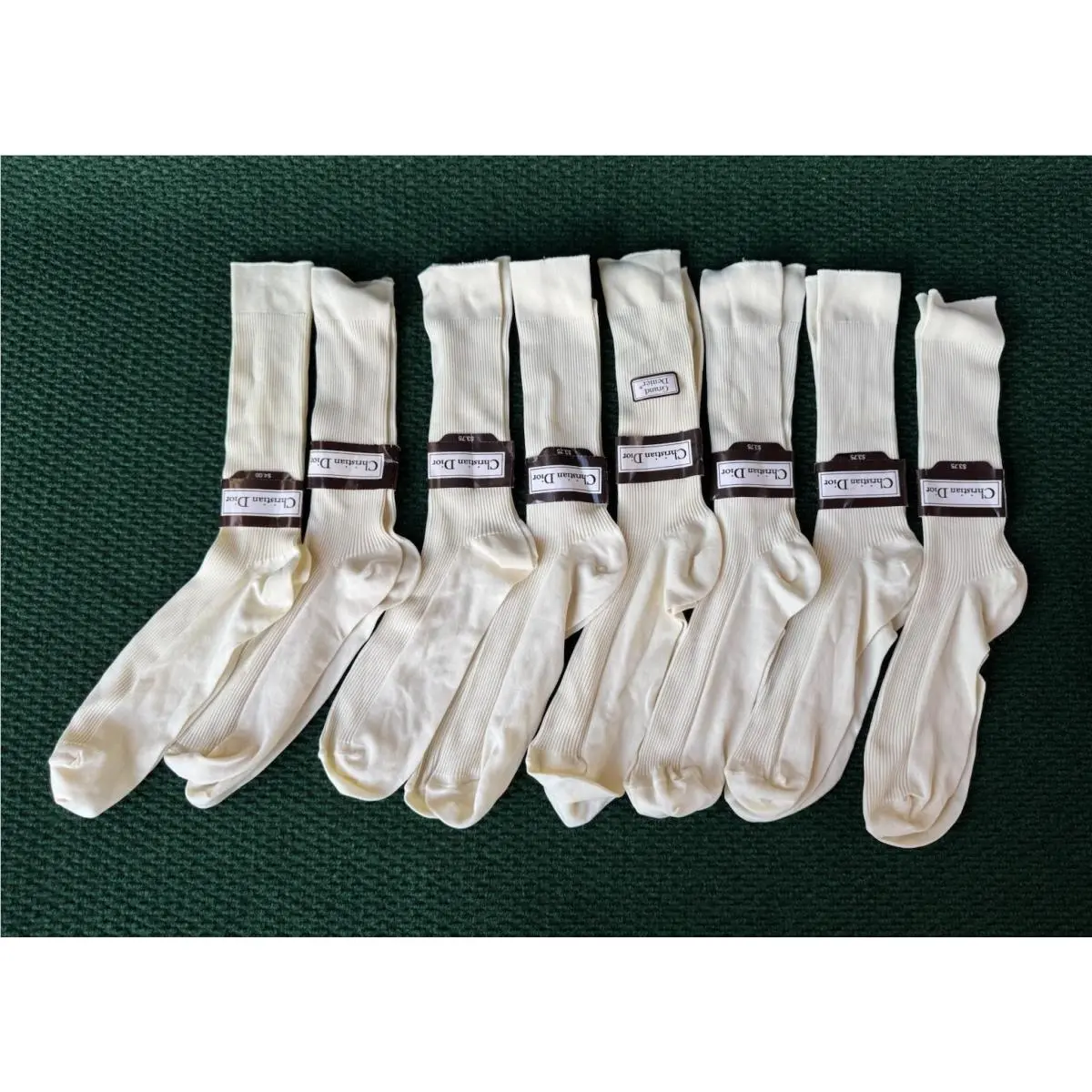 Lot Of 8 Vintage Christian Dior Socks Nylon Shoe Size 6-12 Sock Size 10-13