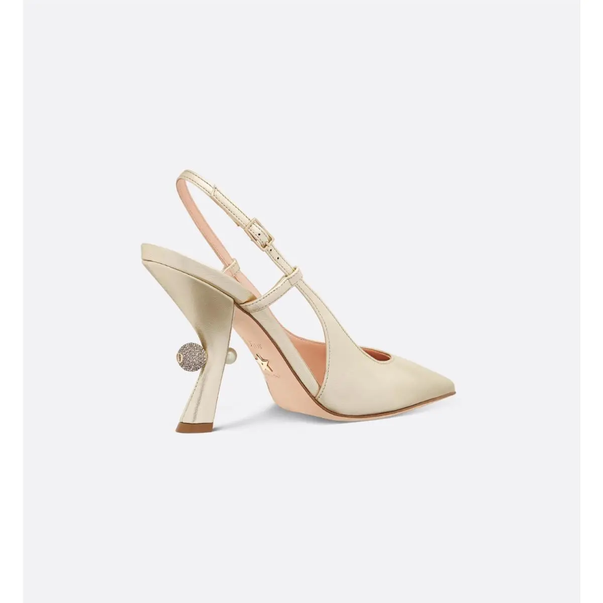 Dior or Dior Tribales Slingback Pump Gold-tone Laminated Lambskin 40 450