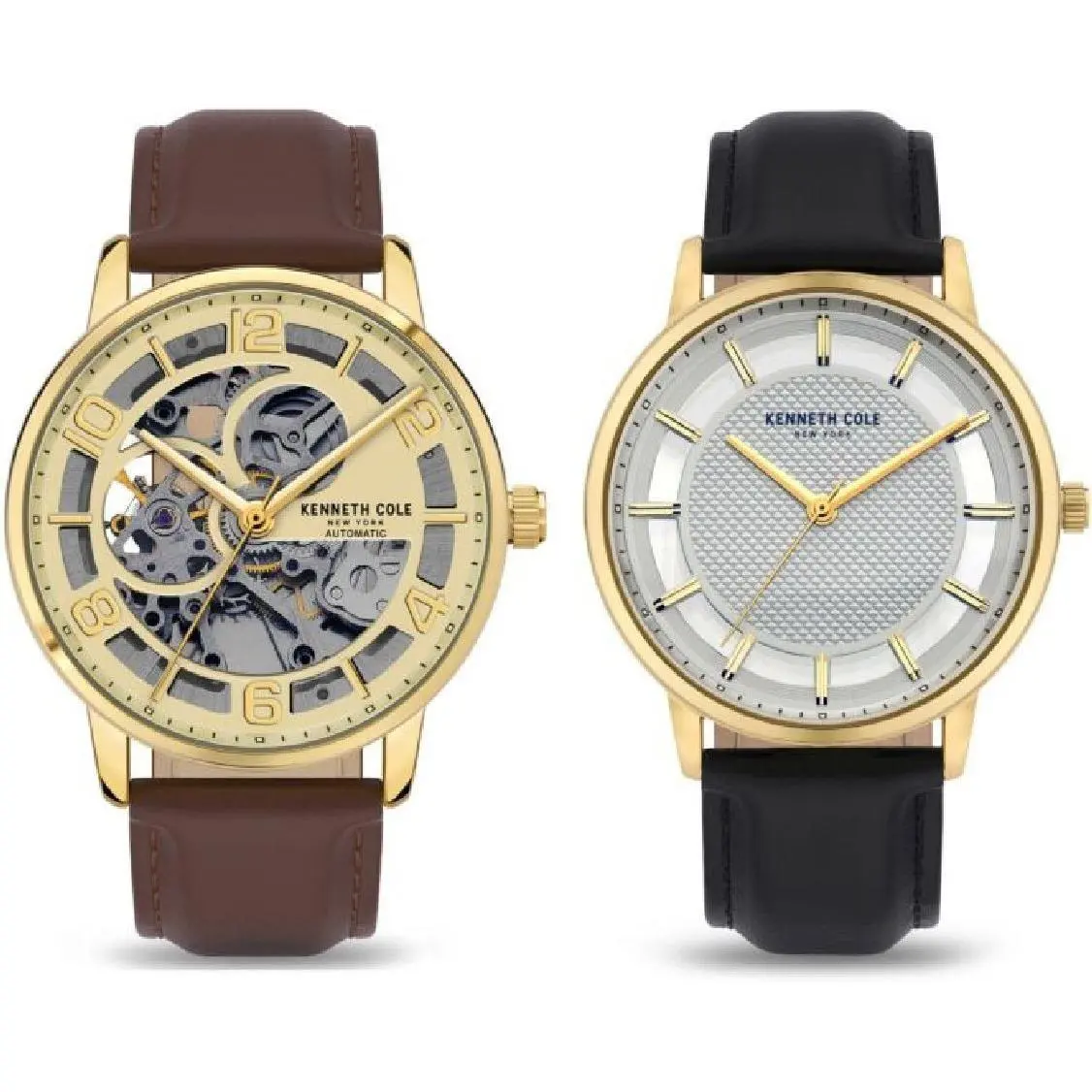Men`s Gold Skeleton Automatic Watch - KCWGE2174252 by Kenneth Cole