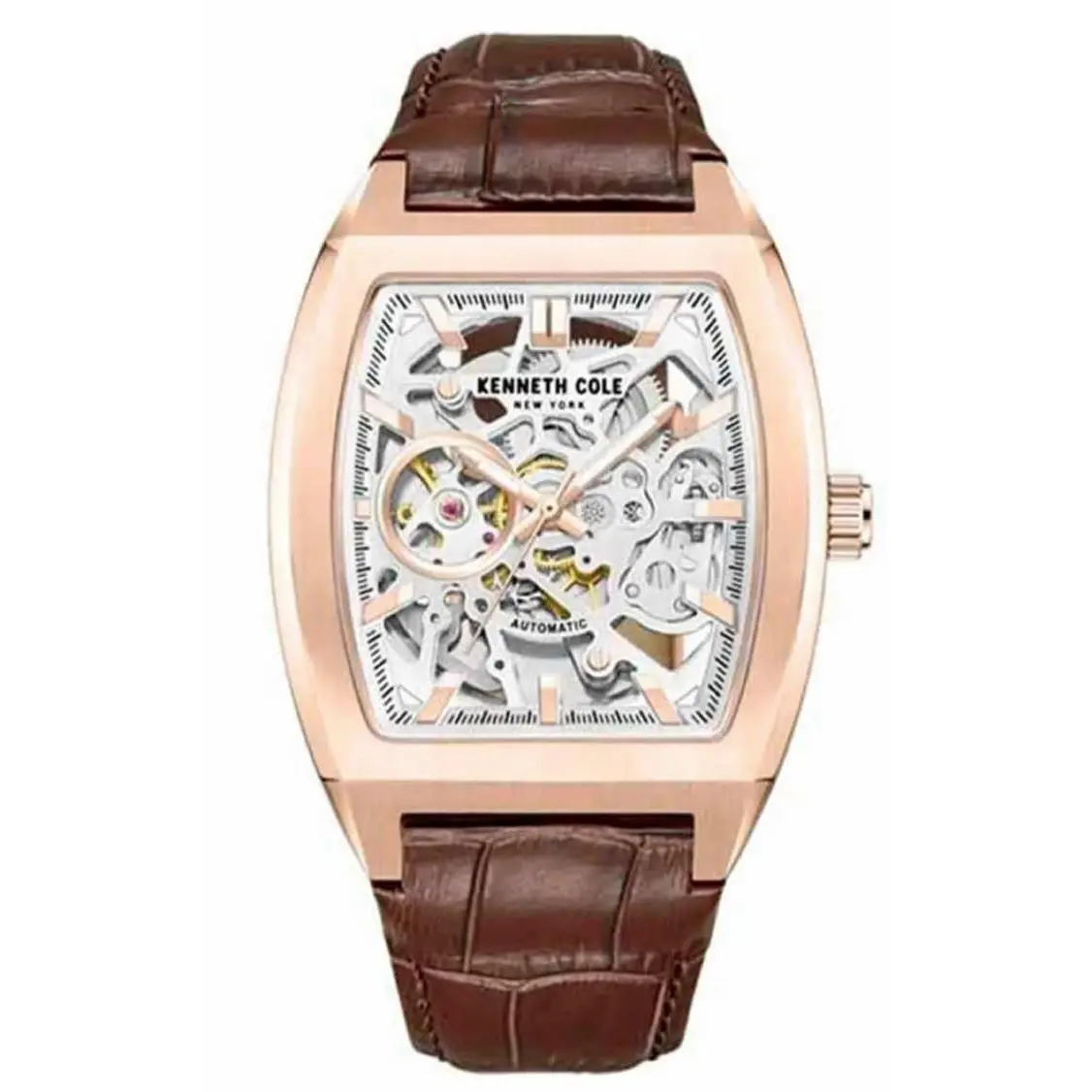 Men`s White Skeleton Automatic Watch - KCWGX0063802 by Kenneth Cole