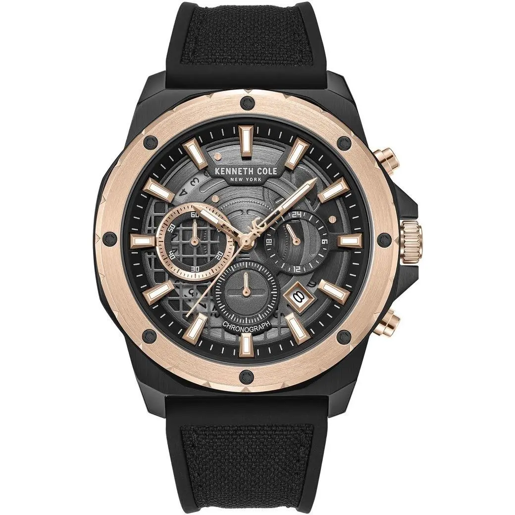 York Hollis Men`s Chronograph Watch – KCWGO0087602 by Kenneth Cole