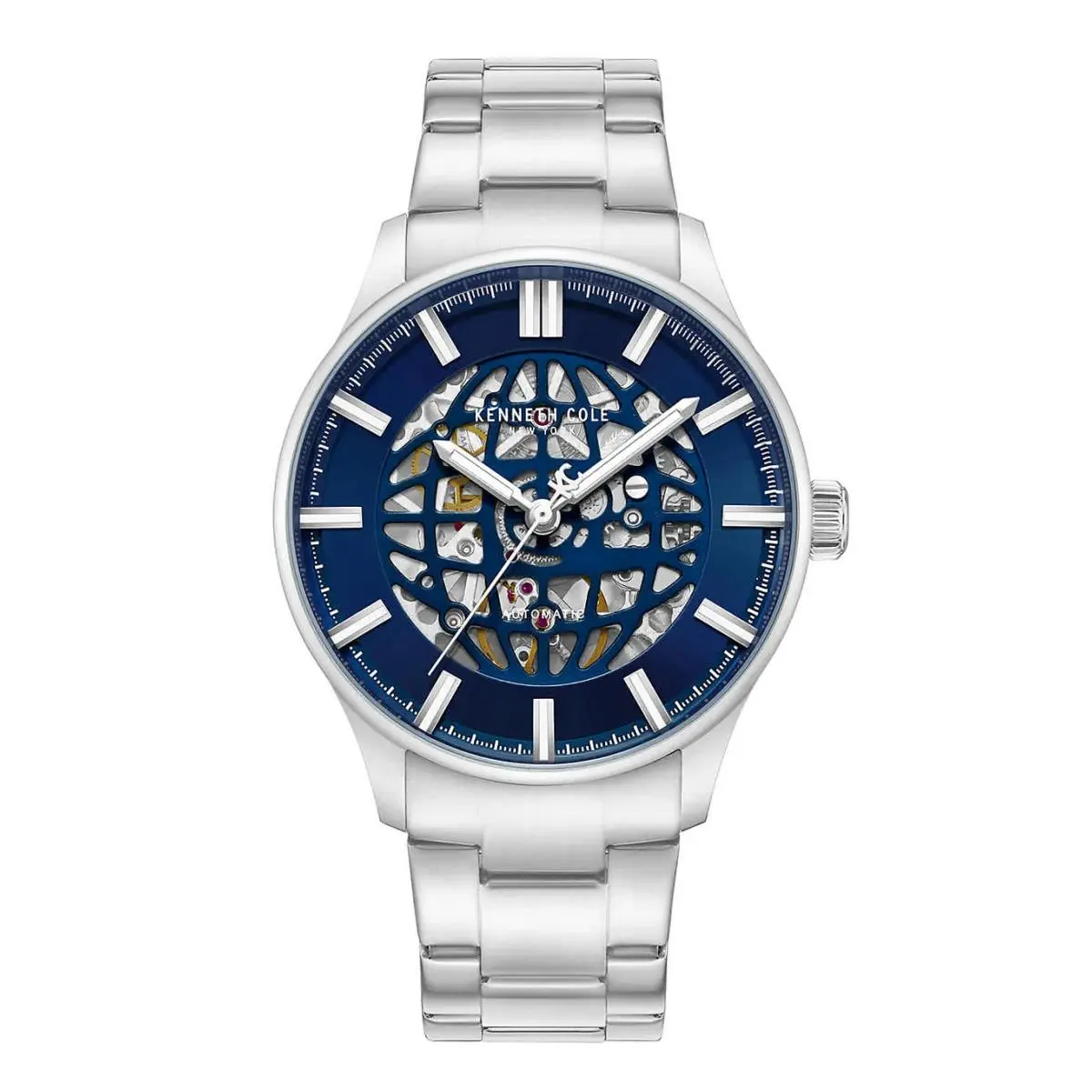 Men`s Blue Skeleton Automatic Watch - KCWGY0089003 by Kenneth Cole