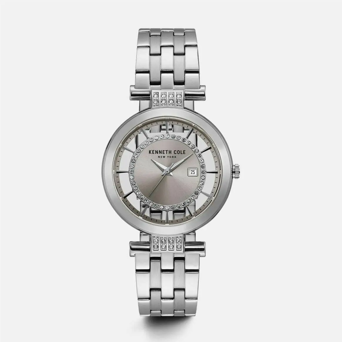 York Women`s Diamond Skeleton Quartz Stainless Steel KC15005010 by Kenneth Cole
