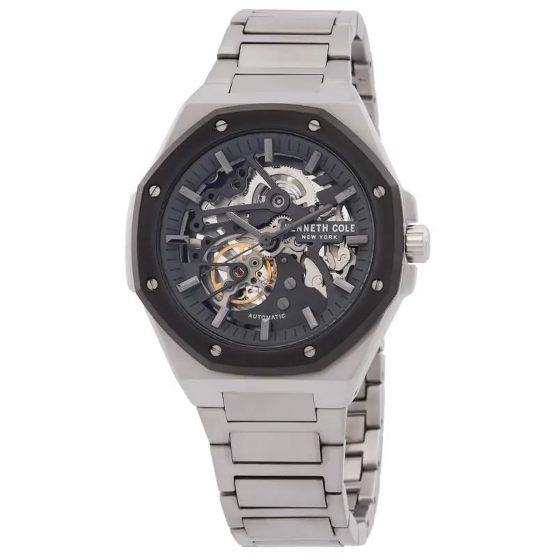 Men`s Silver Skeleton Automatic Watch - KCWGY0058903 by Kenneth Cole